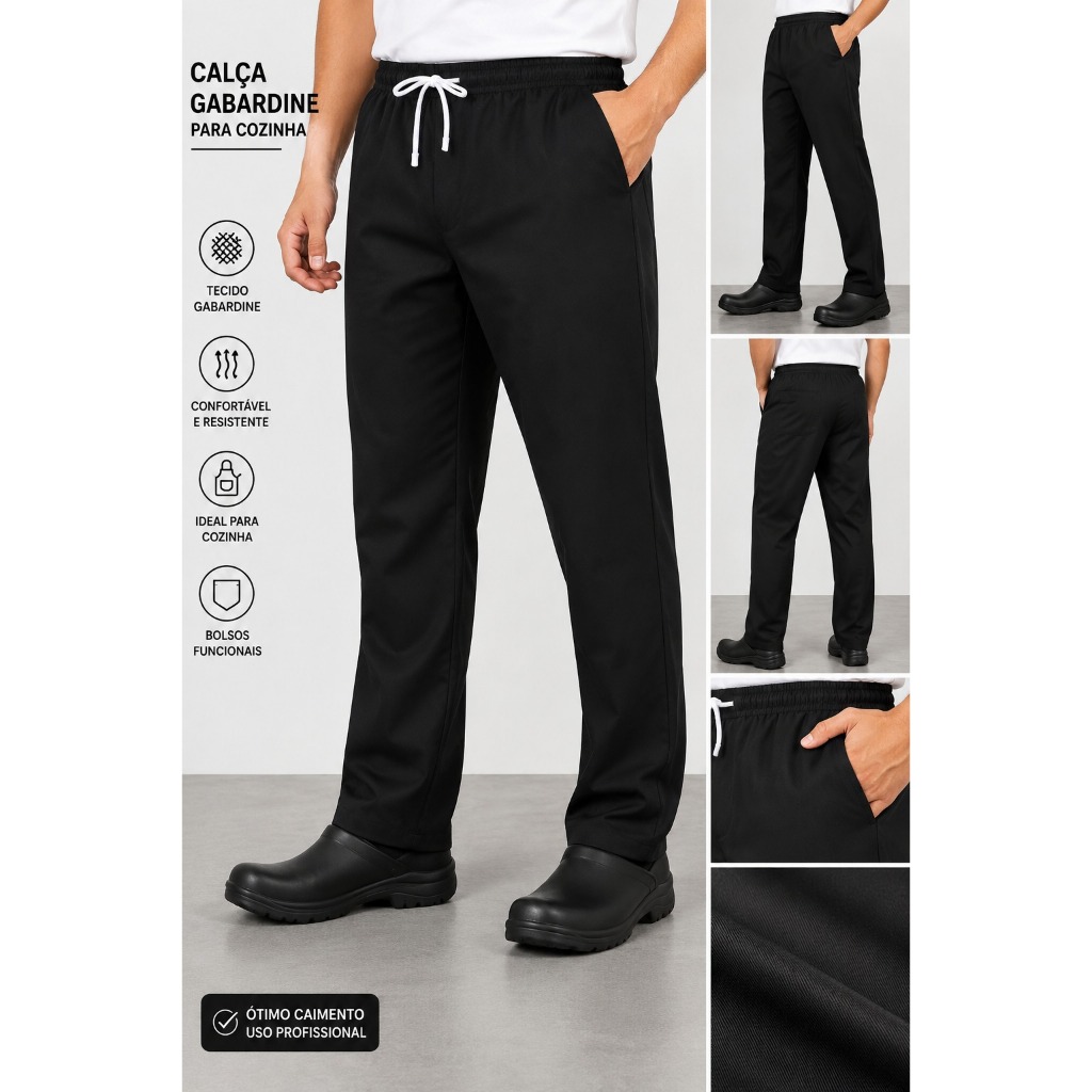CALÇA GABARDINE UNIFORME TECNICO DO TRABALHO E UNIFORME OPERACIONAL COM MEGA REFORÇO ENTRE AS PERNAS