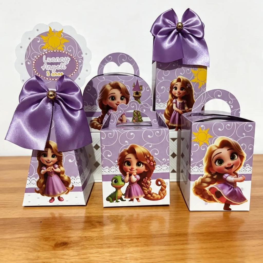 Kit Caixinhas Personalizadas Rapunzel baby IA/ lembrancinhas / festa infantil(Desmontadas)
