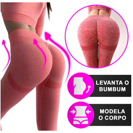Calça Legging Feminina Academia Esportiva Fitness Cintura Alta Levanta Bumbum Zero Transparência