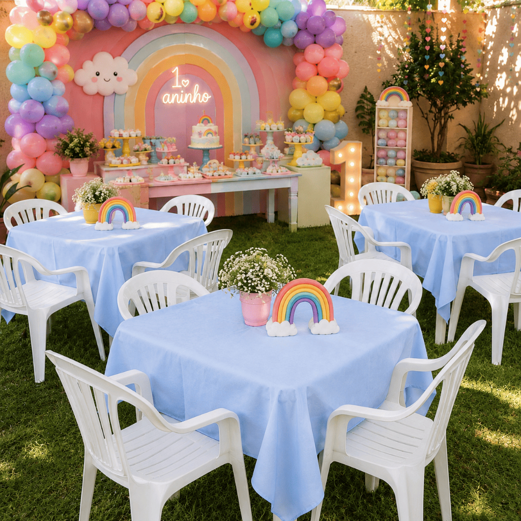 06 Toalhas De Mesa 1.50 x 1.00 Tecido Oxford Para Festa Buffet Eventos