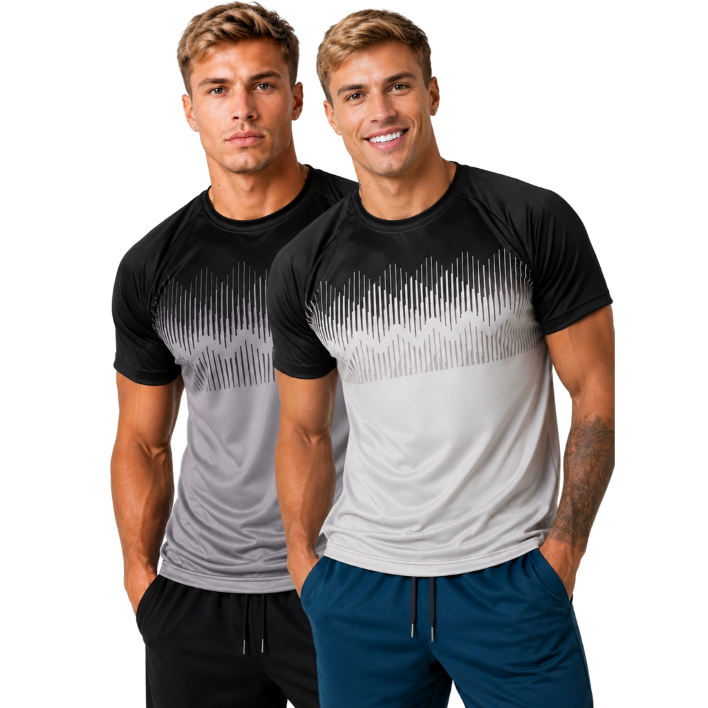 KIT 2 Camiseta Masculina de Academia Para Academia Corrida Musculação Dryfit