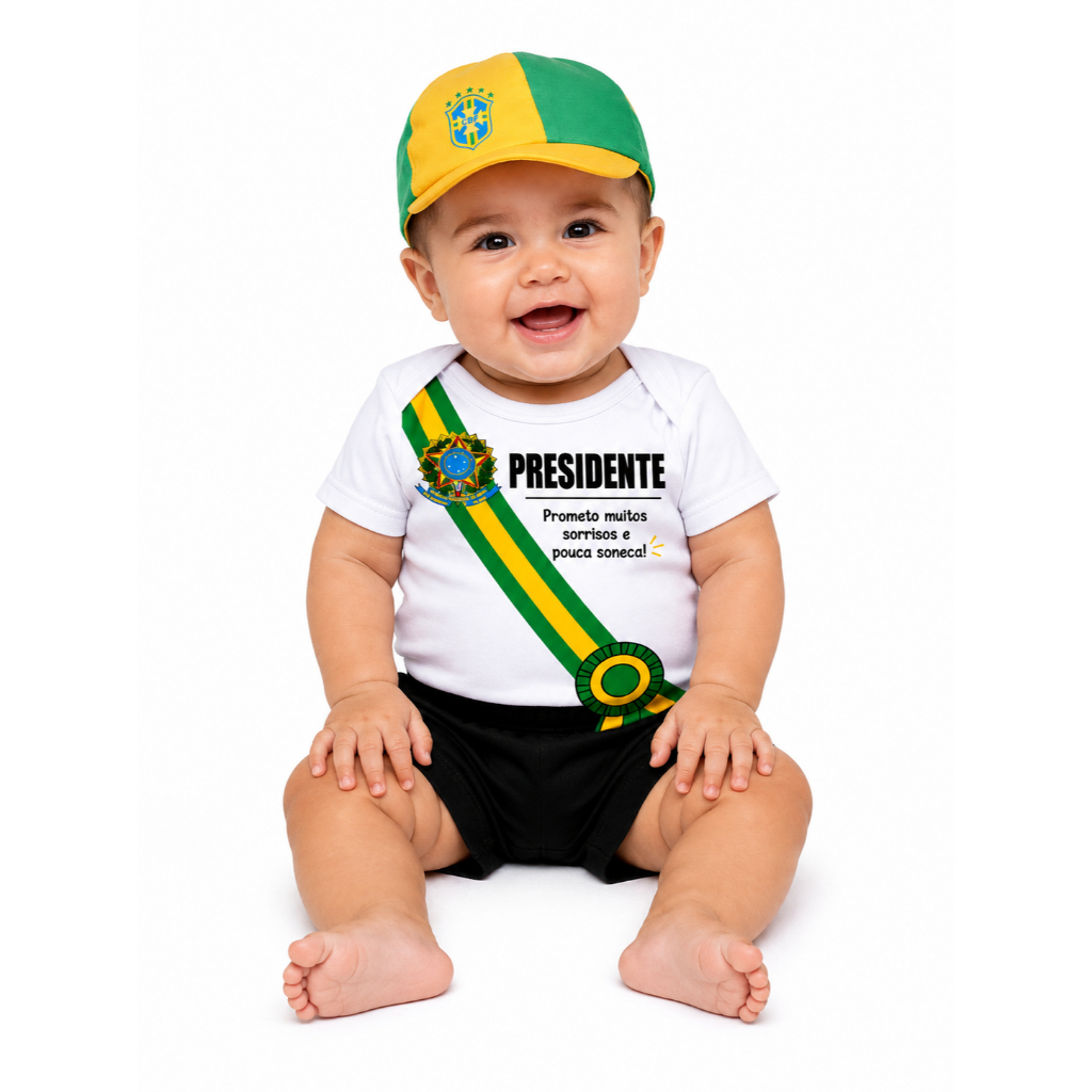 Body de Bebe Mesversario Presidente, Prefeito | Eleicao Candidato Baby