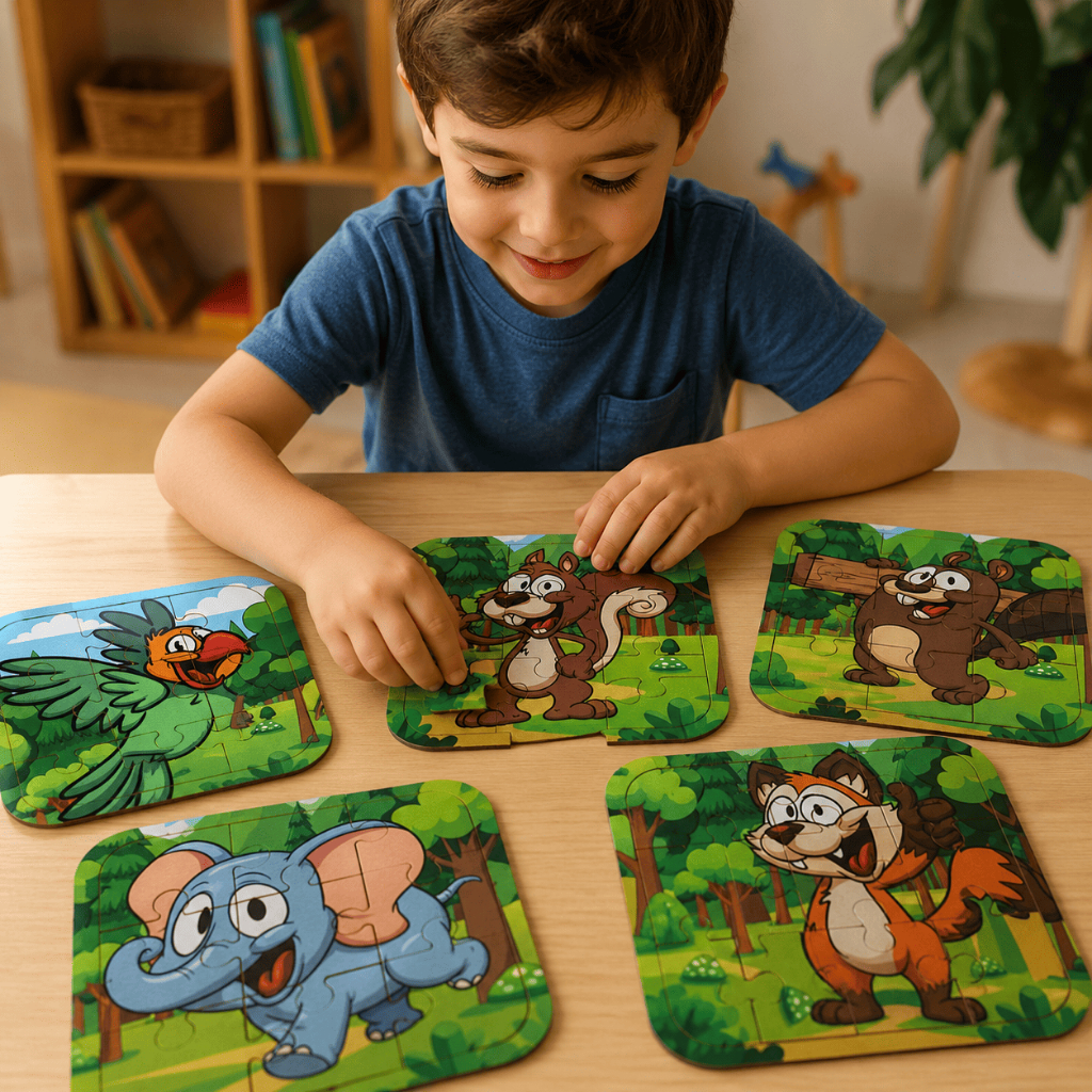 Kit 5 Quebras Cabeças  Diversão  Peças Criatividade Infantil Desenvolvimento