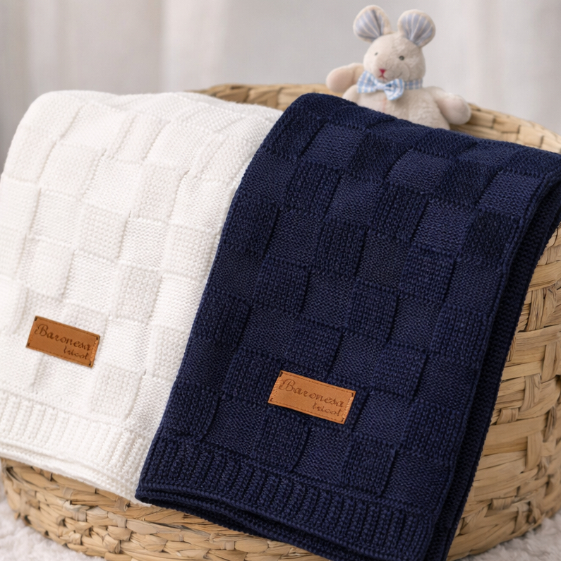 Kit 2 Manta Bebê menina Tricot Maternidade Tricô Luxo Promoção alta qualidade