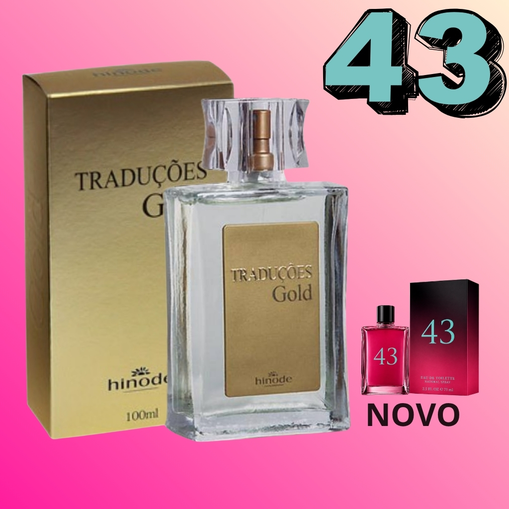 Perfume Masculino Gold Nº43 Traduções Hinode 100ml/50ml - Joop Homme - Woody Oriental - Aroma Intenso - Nova Embalagem