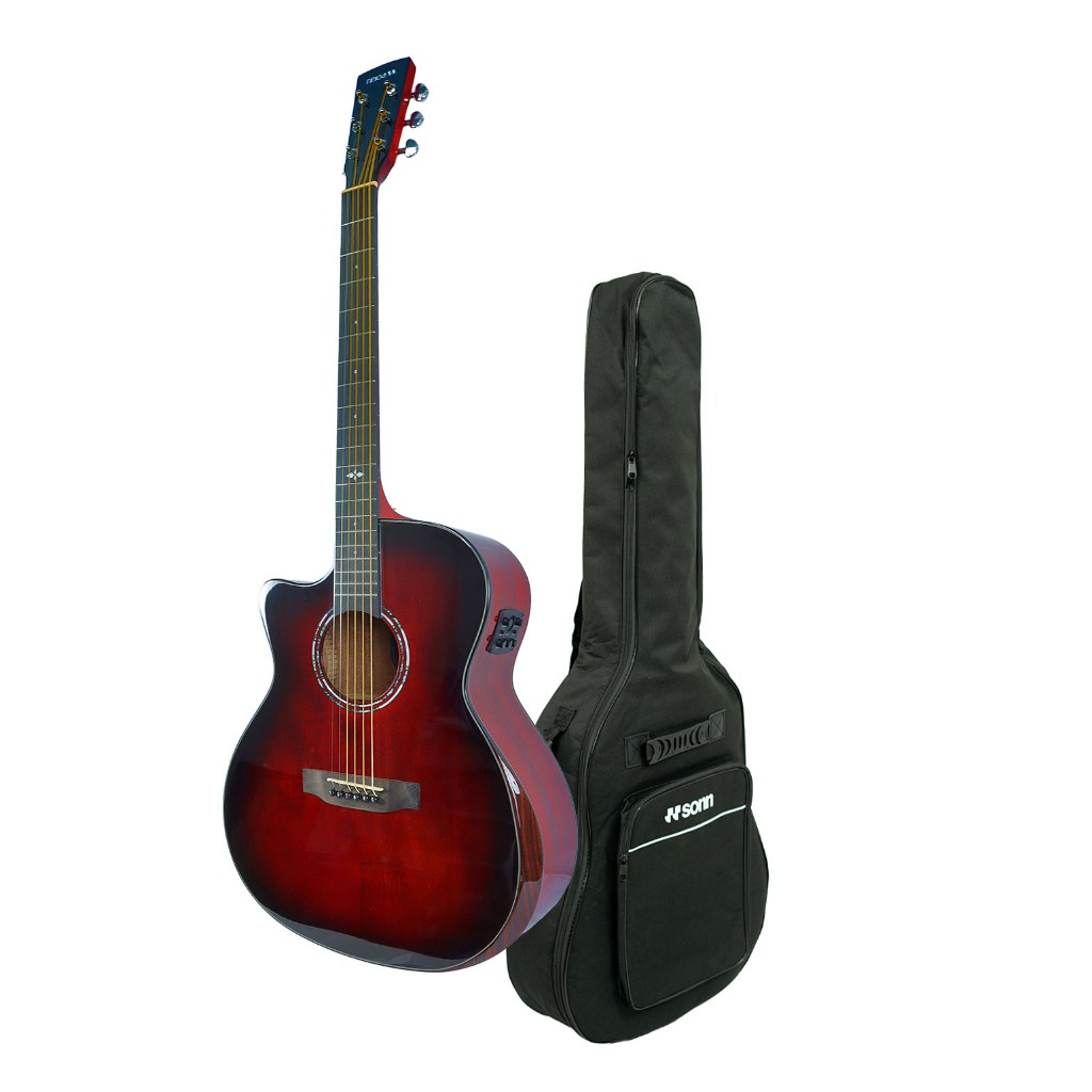 Imagem Kit Violão Eletroacústico SONN + Capa Premium Reforçada kit completo violão e bolsa case violão elétrico com afinador