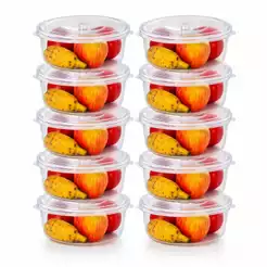Kit 10 Potes Transparente Marmita Fitness Bpa Free Reutilizável Tampa Hermética Micro E Freezer Lar Utilidades