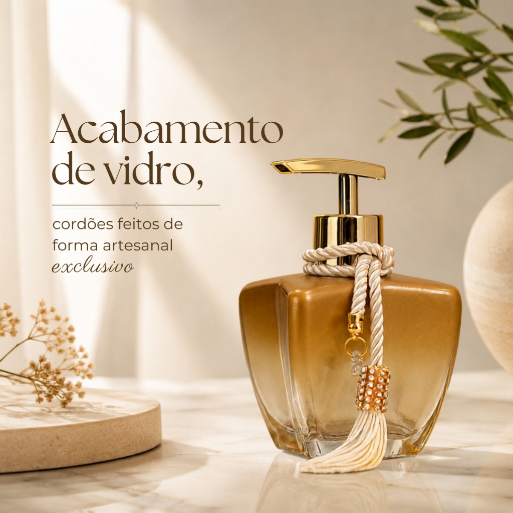 Kit Lavabo Banheiro Luxo Porta Sabonete e Difusor C/ Bandeja + Enfeites · foto 2