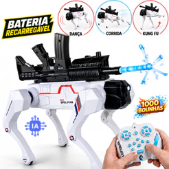 Cachorro Robô Inteligente Wolf X Controle Remoto Disparo Com Bolinhas De Gel com IA