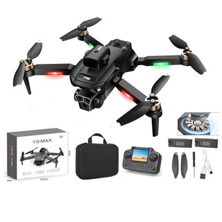 DLI Drone Y3max com Tela de 4.3 polegadas 4K Dual Câmeras 2.4G + 2 baterias Bag Motor Brushless