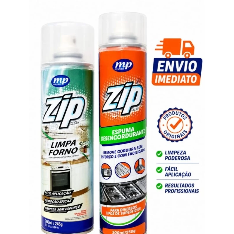 Limpa Forno + Espuma Desengordurante Zip Clean 300ml | Limpeza Poderosa| fogão| Air fryer |forno elétrico