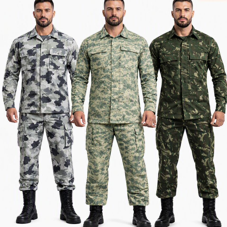 Conjunto Camuflado Blusa e Calça Tática Verde Digital e Urbano Uniforme Operacional Airsoft Paintbal