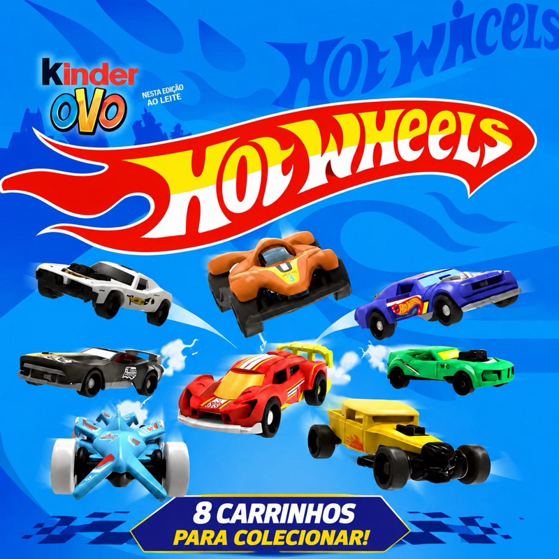 Brinquedo Kinder Ovo Hot Wheels 2026  - Complete Sua Coleção