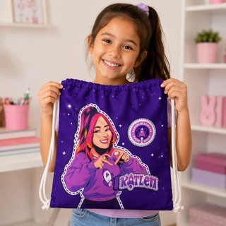 Mochila Saco Infantil Emilly Vick com Cordão | Sacochila Escolar para Menina Passeio Viagem e Lazer