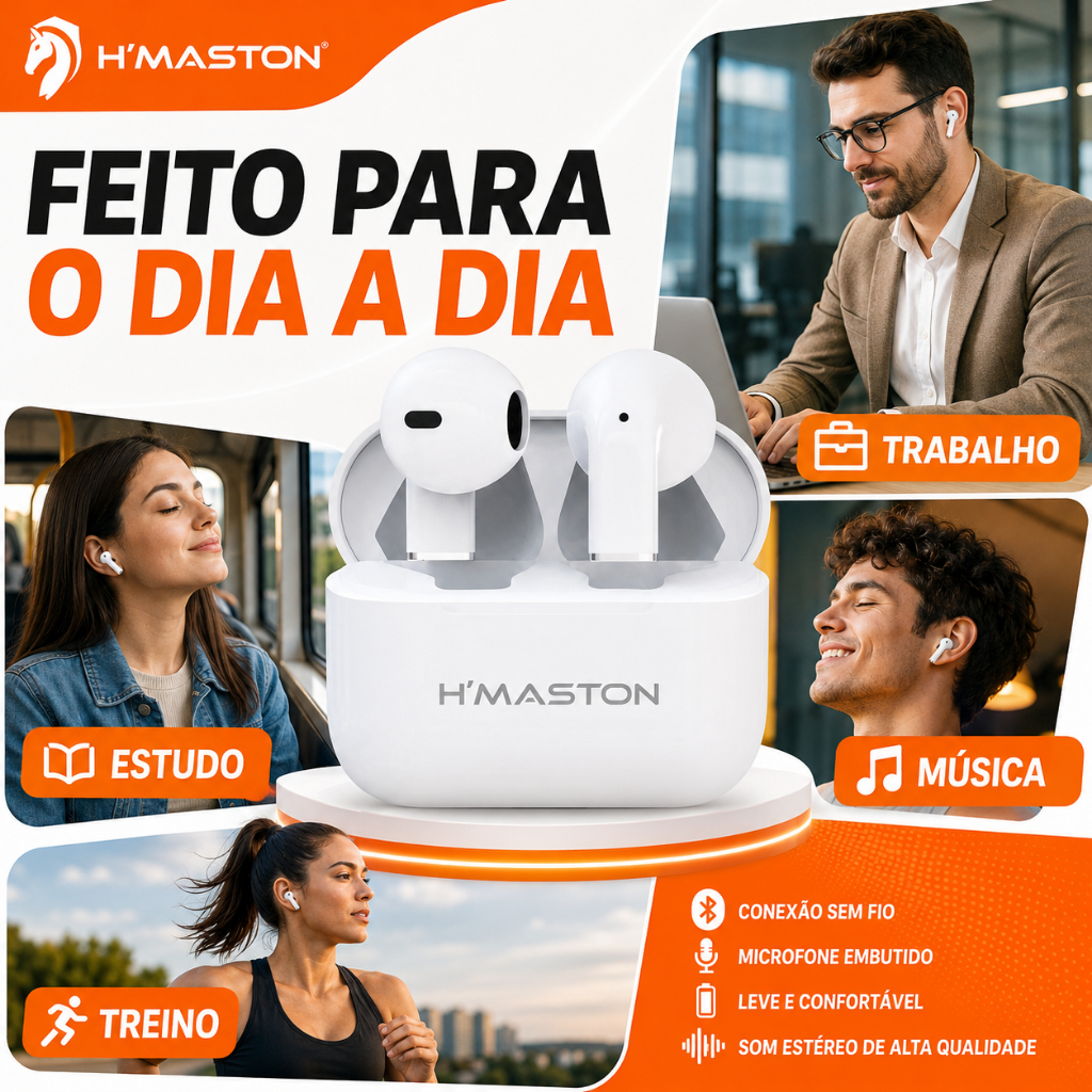 H'MASTON F917 Fone De Ouvido Bluetooth Sem Fio Fone Sem Fio Bluetooth Fone Bluetooth Sem Fio Fone De Ouvido Sem Fio — imagem 2 de 2