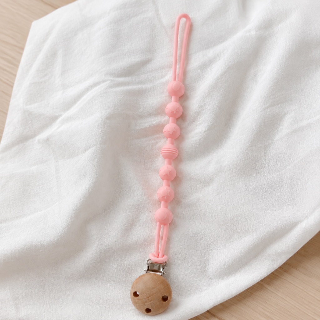 Prendedor de chupeta Silicone Rosa Menina — imagem 2 de 2