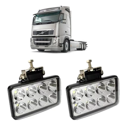 Par de farol Milha LED retangular 24w 12v/24v reforçado agrícola Caminhão carro barco