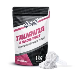 Taurina 4Well 1kg Suplemento em Pó Sem Sabor 100% Pura Com Dosador Vegano Rende