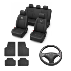 Kit Capa Banco Couro Automotivo + Tapete 4 Peças + Capa De Volante Para Todos Os Modelos Honda
