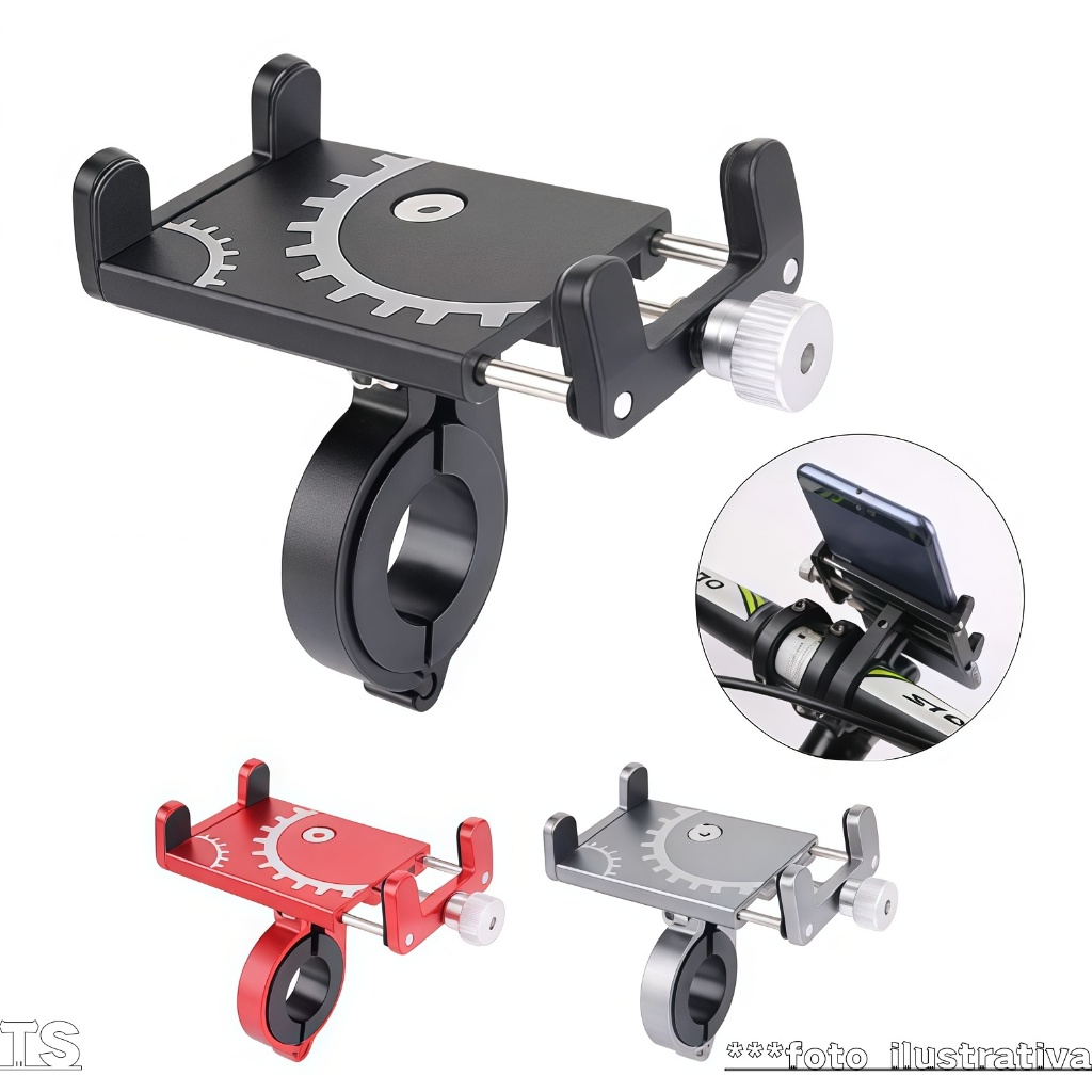 Suporte Para Celular GPS Bike Bicicleta E Moto Em Aluminio Resistente 01