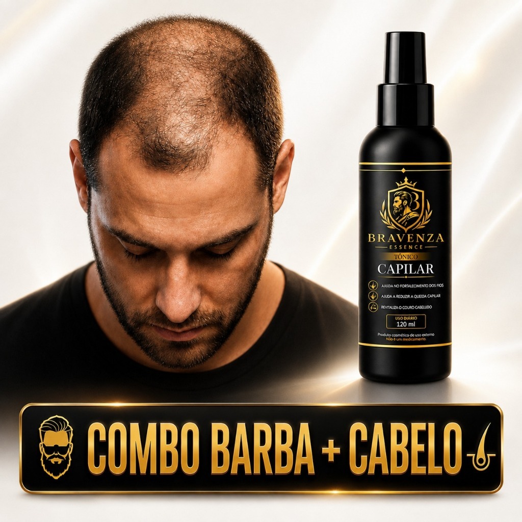 Bravenza Essence Tônico Capilar Cresce Cabelo Barba Bigode Cavanhaque Preenche Falhas Unissex 8