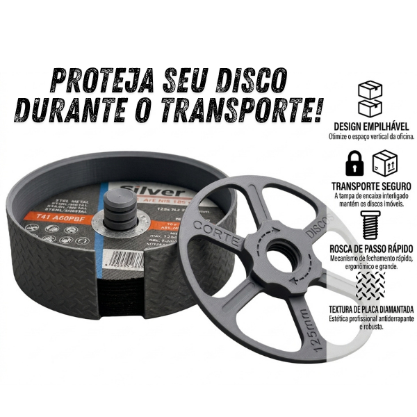 Caixa De Proteção Discos De Corte Esmerilhadeira 100mm 115mm 125mm 150mm 180mm