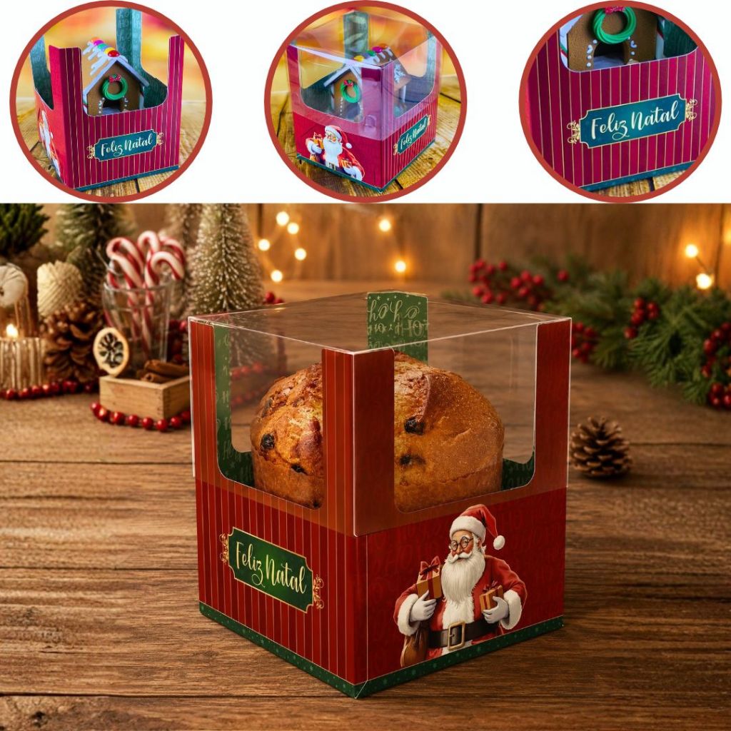 10 CAIXA MINI PANETONE 10X10X12 - CONTO DE NATAL 5710 (NATAL 2025 IDEIA) (CHOCO)