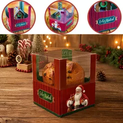 10 CAIXA MINI PANETONE 10X10X12 - CONTO DE NATAL 5710 (NATAL 2025 IDEIA) (CHOCO)