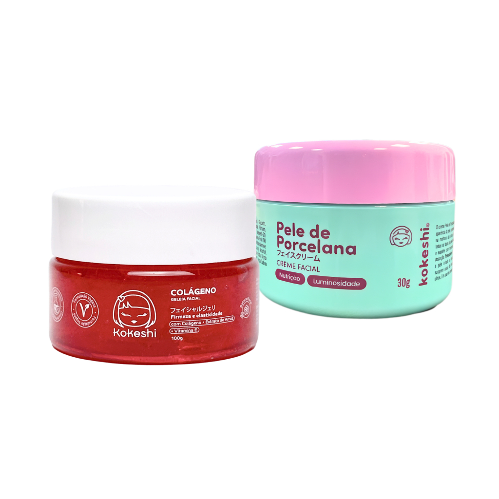 Kit Pele de Porcelana + Geleia de Colágeno Kokeshi – Hidratação e Cuidado Facial