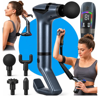 Massageador para Liberação Miofacial Pós Exercício Físico- BIVOLT CABO LONGO SEM FIO Pistola Profissional 5X1