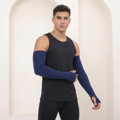 Manguito Masculino Suplex com Abertura para Polegar P ao GG Detalhe polegar Preto Azul Marinho Branco