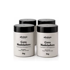 Kit 4 Ceras Para Tranças 1kg AfroHair | Fixação + Brilho + Anti Frizz