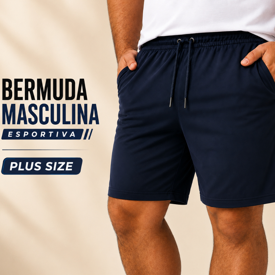 KIT 4 Bermudas Masculina Plus Size com Elastano Cós Elástico e Cordão Confortável G1 G2 G3