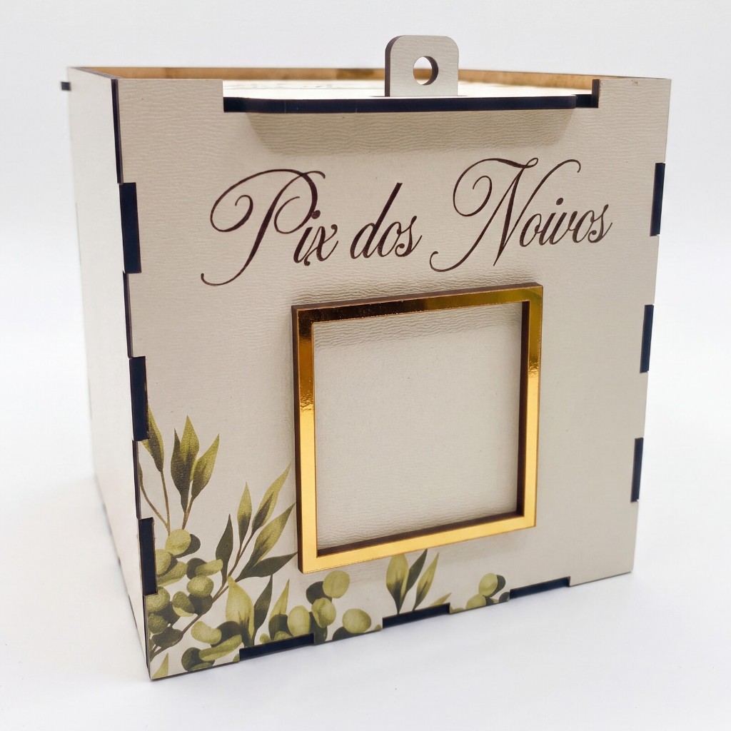 Caixa Pix dos Noivos Operação Lua de Mel MDF Branco | Não Personalizável