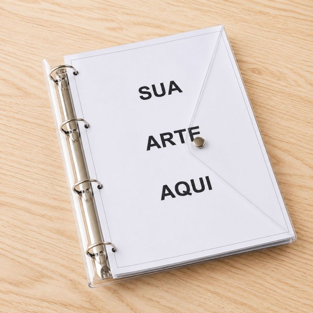 Fichário Universitário Argolado 4 Furos Capa Personalizada Impressa em Papel Fotográfico