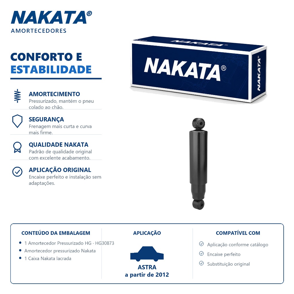 Amortecedor Traseiro Astra 98 a 2012 Nakata HG30873
