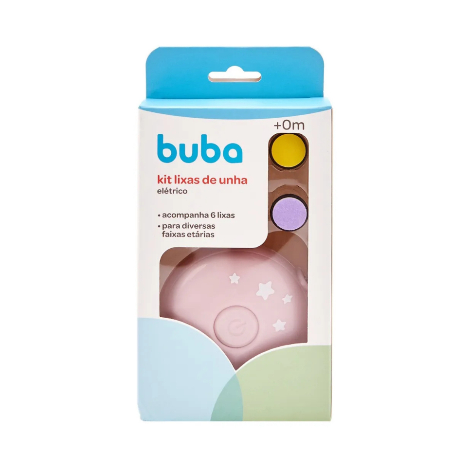 Kit Lixa de Unha Elétrica Buba Original com 6 Lixas Bebê