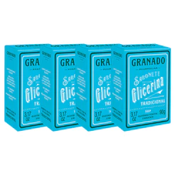 Kit 4un Sabonete de Glicerina em Barra Granado Tradicional com 90g