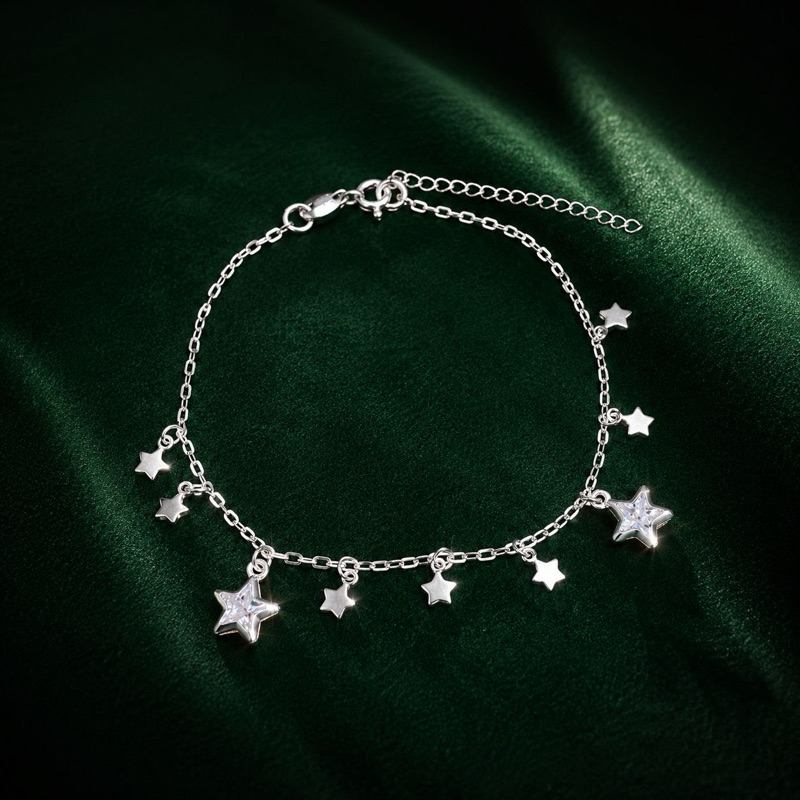 Pulseira Feminina de Estrelas em Prata 925 Sofisticada