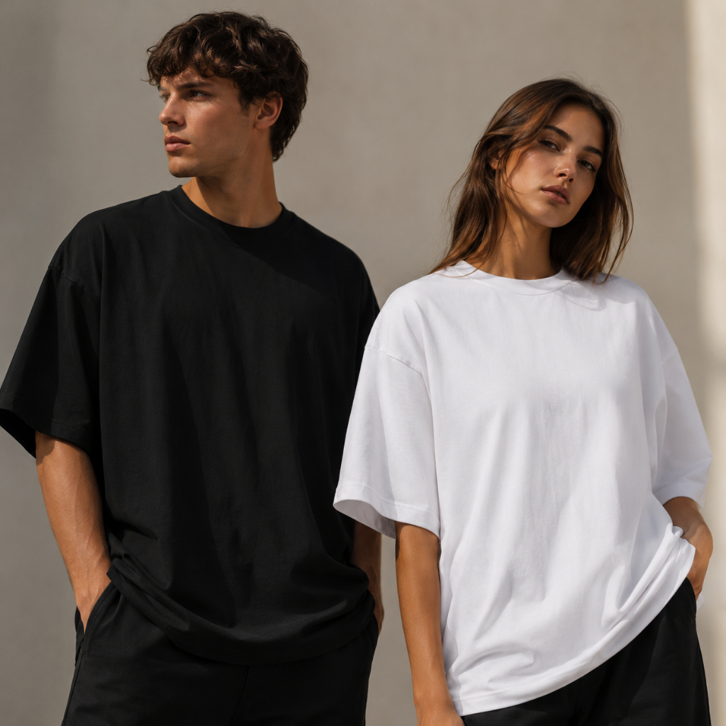 Kit 2 Camiseta Oversized Lisa Masculina Algodão Streetwear