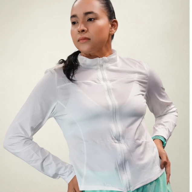 Jaqueta Fitness Feminina  Segunda Pele com Zíper Manga Longa Academia Treino Cross Fit