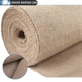 10M Tecido De Juta - Tela De Juta - Artesanato - Decoração Cor Natural Desenho Do Tecido Liso