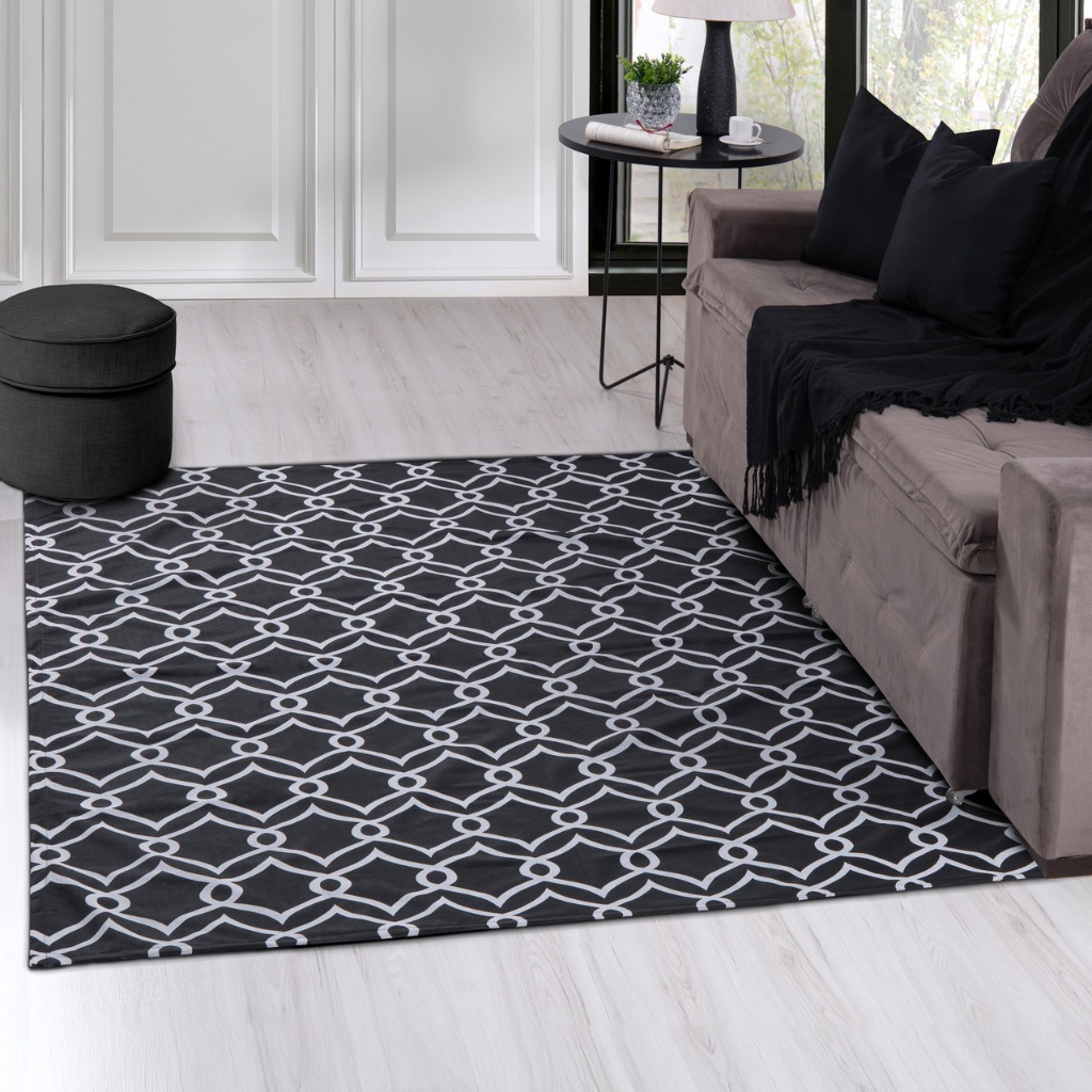 Tapete Geometrico Emborrachado PVC Para Sala 2m X 1,40m e 1m x 1,40m