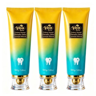 Kit com 3 unidades  VivaBelle Creme Dental com Niacinamida | Clareamento Suave Sem Irritação para Uso Diário toothpaste