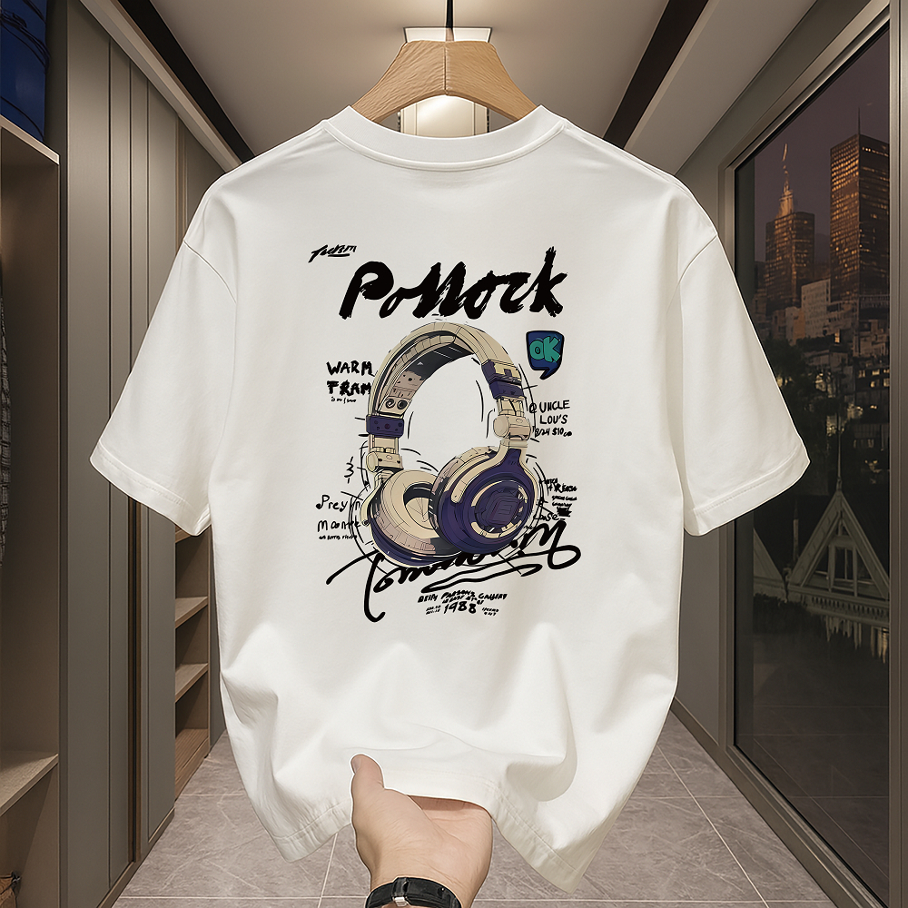 100% Algodão Camiseta Oversized Unissex, Estampa Streetwear Moderna, Casual para Dia a Dia Respirável C4076