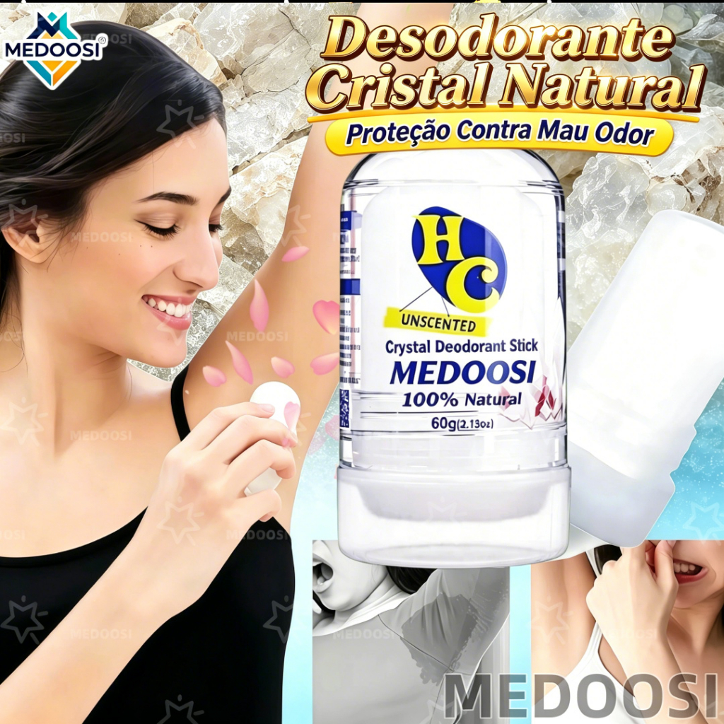 (60g) Desodorante Cristal pedra Natural /Antitranspirantes/Pode ser usado em todo o corpo para melhorar o odor corporal