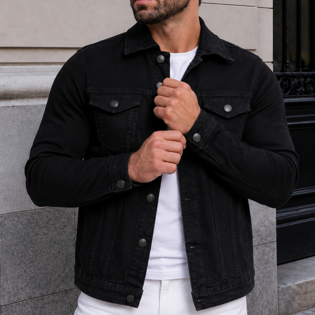 Jaqueta Jeans Sarja Masculina Fit Coloridas Casual Versátil