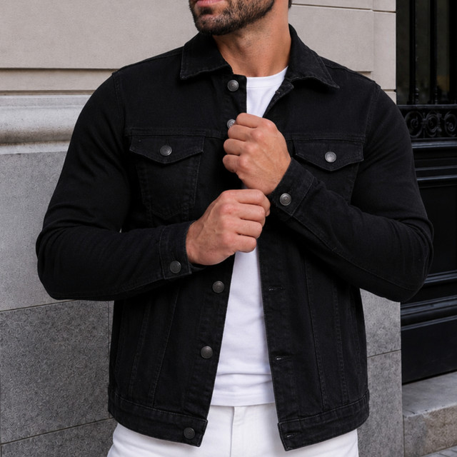 Jaqueta Jeans Sarja Masculina Fit Coloridas Casual Versátil