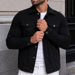 Jaqueta Jeans Sarja Masculina Fit Coloridas Casual Versátil