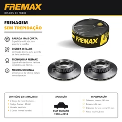 Par Disco de Freio Ventilado Fiat Ducato 1998 a 2018 Aro 15 Fremax